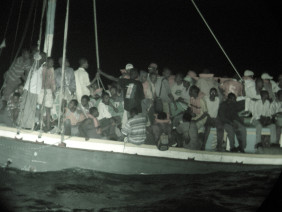 Flüchtlinge auf Boot