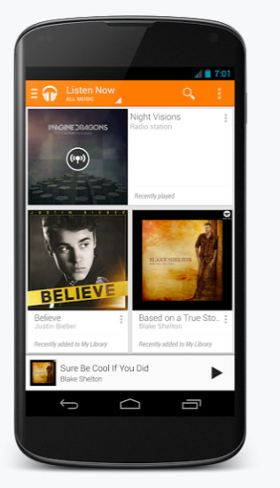 Google Play Music: Google hat dem Musik-Dienst einen neuen Anstrich verpasst — auch der App