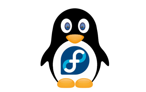 Pinguin mit Fedora-Logo