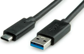 Der neue Stecker: Links der USB-Typ-C-Stecker an einem USB-A-zu-C-Kabel.