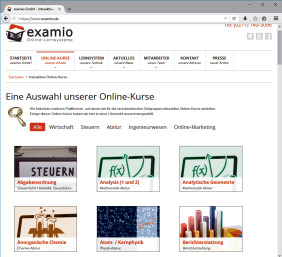 Examio hat mehr als 300 Online-Kurse im Angebot.