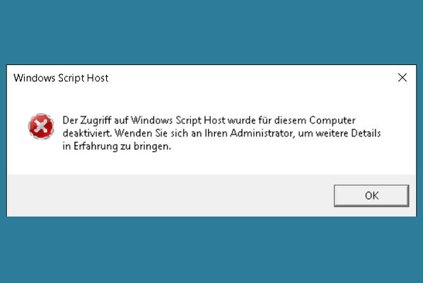 Fehler Windows Script Host