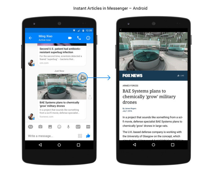 Facebook Messenger Instant Article für Android