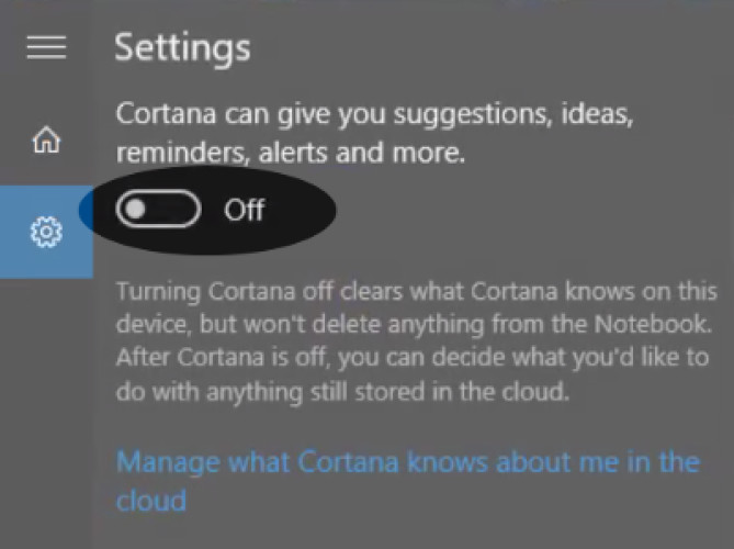 Cortana deaktivieren