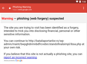 Phishing Warnung
