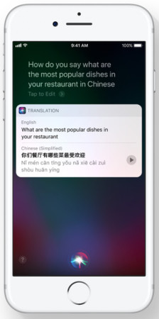 Siri mit Übersetzerfunktion