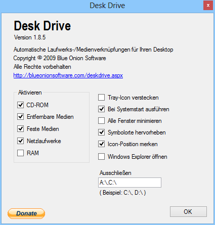 Desk Drive erstellt beim Anstecken eines USB-Sticks automatisch ein Desktop-Icon für schnelle Laufwerkzugriffe.