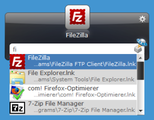 Launchy ist ein Schnellstarter für Programme, Dateien und Ordner. Tippen Sie zum Beispiel fi ein, werden alle Startmenüeinträge aufgelistet, die die Zeichenfolge „fi“ enthalten, zum Beispiel Filezilla oder Firefox.