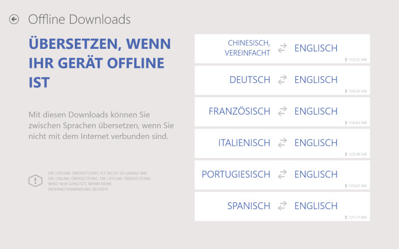 Offline-Übersetzer: Die App Bing Translator übersetzt einige Sprachen auch ohne Internetverbindung
