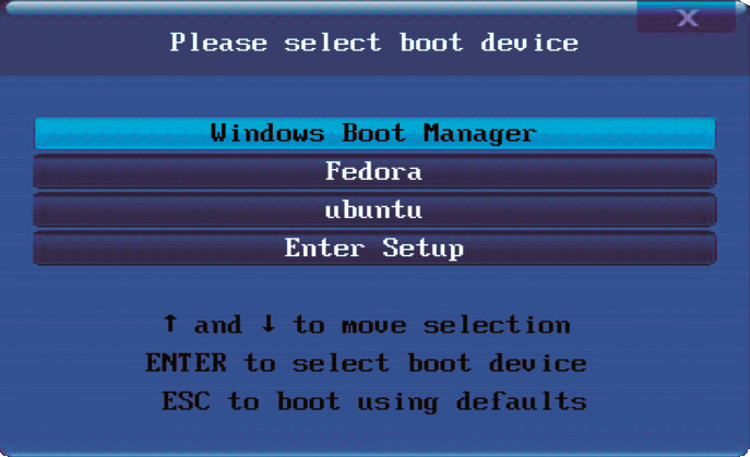 Betriebssystem starten: Auf UEFI-PCs starten Sie die installierten Betriebssysteme direkt über den Boot-Manager von UEFI