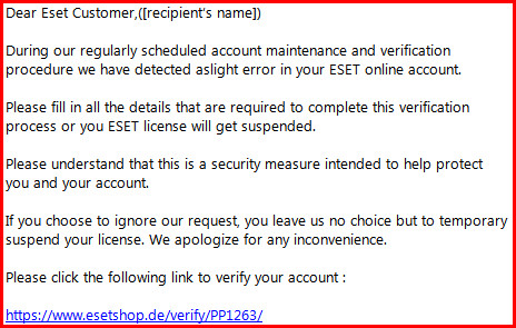 Phishing: Eset warnt vor gefälschten E-Mails