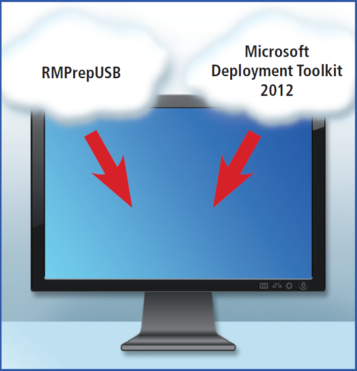 Tools besorgen und installieren: Sie laden das Microsoft Deployment Toolkit 2012 Update 1 und RMPrepUSB herunter und installieren die Programme.