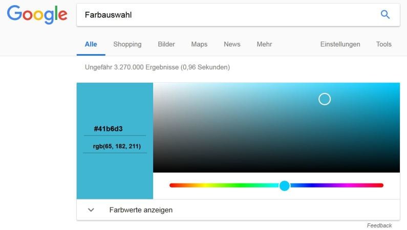 Google Farbauswahl
